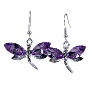 Purple Dragonfly Earrings