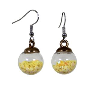 Yellow Snowglobe Earrings